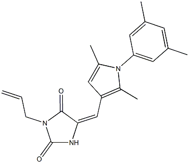 3-allyl-5-{[1-(3,5-dimethylphenyl)-2,5-dimethyl-1H-pyrrol-3-yl]methylene}-2,4-imidazolidinedione 구조식 이미지