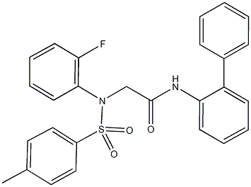 N-[1,1'-biphenyl]-2-yl-2-{2-fluoro[(4-methylphenyl)sulfonyl]anilino}acetamide 구조식 이미지