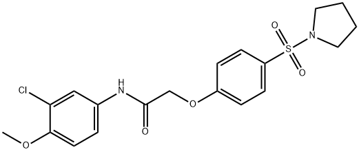 N-(3-chloro-4-methoxyphenyl)-2-[4-(1-pyrrolidinylsulfonyl)phenoxy]acetamide Structure