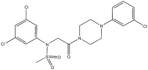 N-{2-[4-(3-chlorophenyl)-1-piperazinyl]-2-oxoethyl}-N-(3,5-dichlorophenyl)methanesulfonamide 구조식 이미지