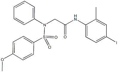 N-(4-iodo-2-methylphenyl)-2-{[(4-methoxyphenyl)sulfonyl]anilino}acetamide 구조식 이미지