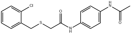 N-[4-(acetylamino)phenyl]-2-[(2-chlorobenzyl)sulfanyl]acetamide 구조식 이미지