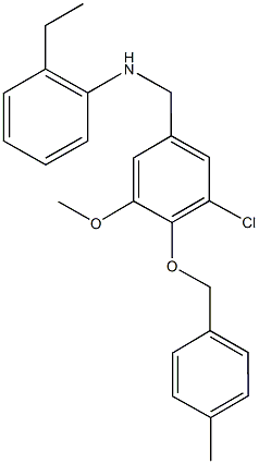 N-{3-chloro-5-methoxy-4-[(4-methylbenzyl)oxy]benzyl}-N-(2-ethylphenyl)amine 구조식 이미지