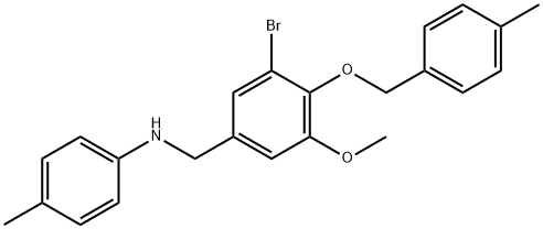 N-{3-bromo-5-methoxy-4-[(4-methylbenzyl)oxy]benzyl}-N-(4-methylphenyl)amine 구조식 이미지