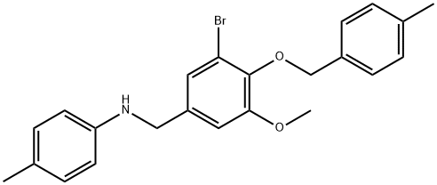 N-{3-bromo-5-methoxy-4-[(4-methylbenzyl)oxy]benzyl}-N-(4-methylphenyl)amine Structure