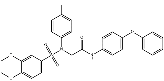 2-{[(3,4-dimethoxyphenyl)sulfonyl]-4-fluoroanilino}-N-(4-phenoxyphenyl)acetamide Structure