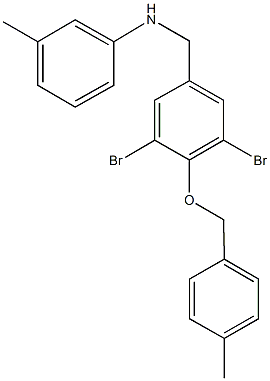 N-{3,5-dibromo-4-[(4-methylbenzyl)oxy]benzyl}-N-(3-methylphenyl)amine 구조식 이미지