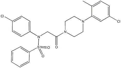 N-{2-[4-(5-chloro-2-methylphenyl)-1-piperazinyl]-2-oxoethyl}-N-(4-chlorophenyl)benzenesulfonamide Structure