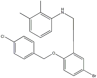 N-{5-bromo-2-[(4-chlorobenzyl)oxy]benzyl}-N-(2,3-dimethylphenyl)amine 구조식 이미지