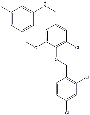 N-{3-chloro-4-[(2,4-dichlorobenzyl)oxy]-5-methoxybenzyl}-N-(3-methylphenyl)amine 구조식 이미지