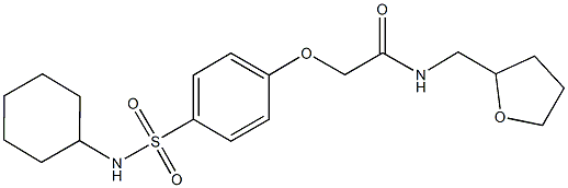 2-{4-[(cyclohexylamino)sulfonyl]phenoxy}-N-(tetrahydro-2-furanylmethyl)acetamide Structure