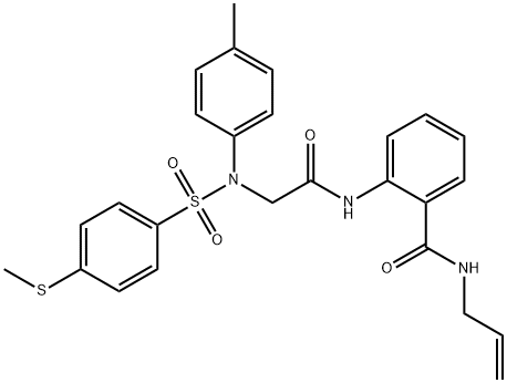 N-allyl-2-{[(4-methyl{[4-(methylsulfanyl)phenyl]sulfonyl}anilino)acetyl]amino}benzamide 구조식 이미지
