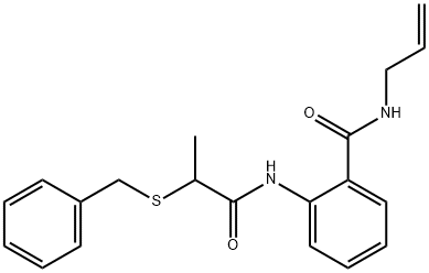 N-allyl-2-{[2-(benzylsulfanyl)propanoyl]amino}benzamide Structure