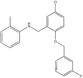 N-{5-chloro-2-[(3-fluorobenzyl)oxy]benzyl}-N-(2-methylphenyl)amine Structure