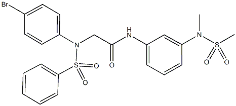 2-[4-bromo(phenylsulfonyl)anilino]-N-{3-[methyl(methylsulfonyl)amino]phenyl}acetamide 구조식 이미지