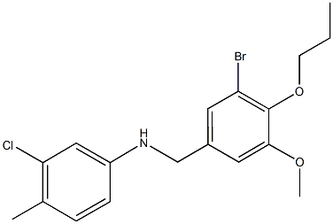 N-(3-bromo-5-methoxy-4-propoxybenzyl)-N-(3-chloro-4-methylphenyl)amine Structure