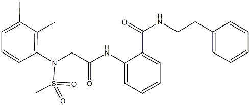 2-({[2,3-dimethyl(methylsulfonyl)anilino]acetyl}amino)-N-(2-phenylethyl)benzamide Structure