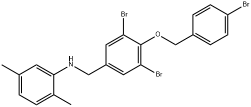 N-{3,5-dibromo-4-[(4-bromobenzyl)oxy]benzyl}-N-(2,5-dimethylphenyl)amine 구조식 이미지