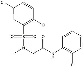 2-[[(2,5-dichlorophenyl)sulfonyl](methyl)amino]-N-(2-fluorophenyl)acetamide 구조식 이미지