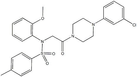 N-{2-[4-(3-chlorophenyl)-1-piperazinyl]-2-oxoethyl}-N-(2-methoxyphenyl)-4-methylbenzenesulfonamide 구조식 이미지