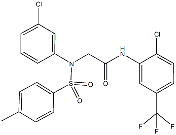 2-{3-chloro[(4-methylphenyl)sulfonyl]anilino}-N-[2-chloro-5-(trifluoromethyl)phenyl]acetamide Structure