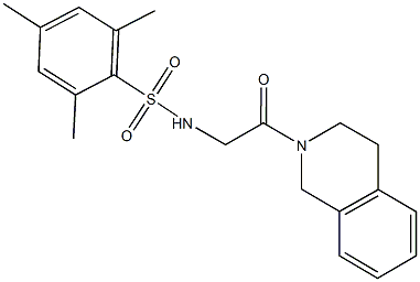 N-[2-(3,4-dihydro-2(1H)-isoquinolinyl)-2-oxoethyl]-2,4,6-trimethylbenzenesulfonamide 구조식 이미지