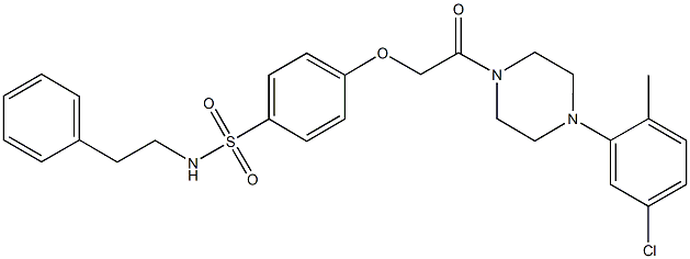 4-{2-[4-(5-chloro-2-methylphenyl)-1-piperazinyl]-2-oxoethoxy}-N-(2-phenylethyl)benzenesulfonamide Structure