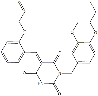 5-[2-(allyloxy)benzylidene]-1-(3-methoxy-4-propoxybenzyl)-2,4,6(1H,3H,5H)-pyrimidinetrione 구조식 이미지