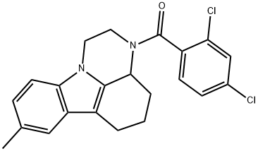 3-(2,4-dichlorobenzoyl)-8-methyl-2,3,3a,4,5,6-hexahydro-1H-pyrazino[3,2,1-jk]carbazole 구조식 이미지