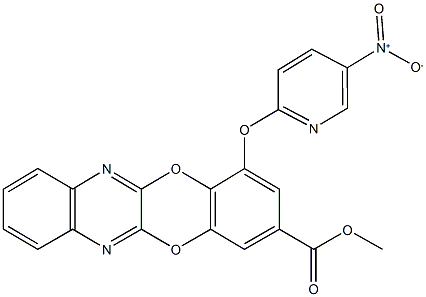 methyl 4-({5-nitro-2-pyridinyl}oxy)[1,4]benzodioxino[2,3-b]quinoxaline-2-carboxylate 구조식 이미지