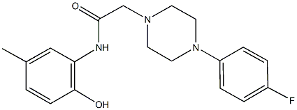 2-[4-(4-fluorophenyl)-1-piperazinyl]-N-(2-hydroxy-5-methylphenyl)acetamide 구조식 이미지