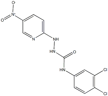 N-(3,4-dichlorophenyl)-2-{5-nitro-2-pyridinyl}hydrazinecarboxamide 구조식 이미지