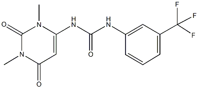 N-(1,3-dimethyl-2,6-dioxo-1,2,3,6-tetrahydro-4-pyrimidinyl)-N'-[3-(trifluoromethyl)phenyl]urea 구조식 이미지