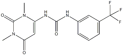 N-(1,3-dimethyl-2,6-dioxo-1,2,3,6-tetrahydro-4-pyrimidinyl)-N'-[3-(trifluoromethyl)phenyl]urea Structure