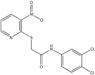 N-(3,4-dichlorophenyl)-2-({3-nitro-2-pyridinyl}sulfanyl)acetamide 구조식 이미지