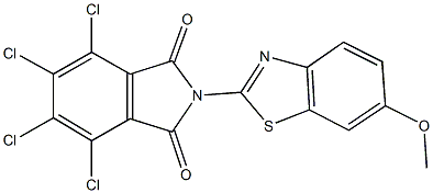 4,5,6,7-tetrachloro-2-(6-methoxy-1,3-benzothiazol-2-yl)-1H-isoindole-1,3(2H)-dione 구조식 이미지