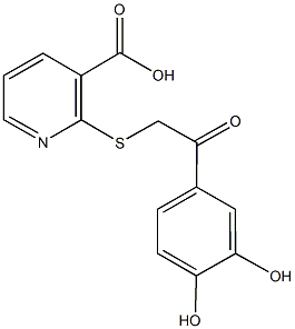 2-{[2-(3,4-dihydroxyphenyl)-2-oxoethyl]sulfanyl}nicotinic acid Structure