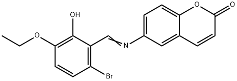 6-[(6-bromo-3-ethoxy-2-hydroxybenzylidene)amino]-2H-chromen-2-one Structure