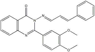 2-(3,4-dimethoxyphenyl)-3-[(3-phenyl-2-propenylidene)amino]-4(3H)-quinazolinone 구조식 이미지