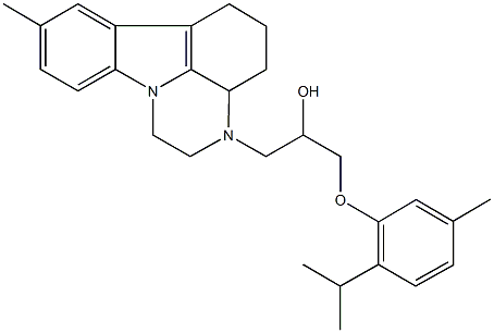 1-(2-isopropyl-5-methylphenoxy)-3-(8-methyl-1,2,3a,4,5,6-hexahydro-3H-pyrazino[3,2,1-jk]carbazol-3-yl)-2-propanol Structure