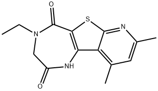 4-ethyl-8,10-dimethyl-3,4-dihydro-1H-pyrido[3',2':4,5]thieno[3,2-e][1,4]diazepine-2,5-dione 구조식 이미지