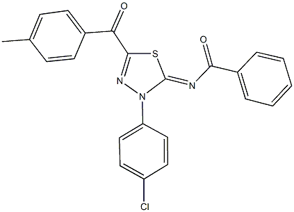 N-(3-(4-chlorophenyl)-5-(4-methylbenzoyl)-1,3,4-thiadiazol-2(3H)-ylidene)benzamide Structure