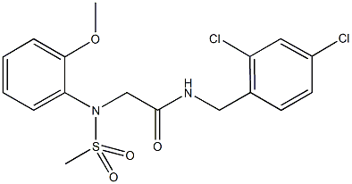 N-(2,4-dichlorobenzyl)-2-[2-methoxy(methylsulfonyl)anilino]acetamide 구조식 이미지