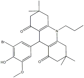 9-(3-bromo-4-hydroxy-5-methoxyphenyl)-3,3,6,6-tetramethyl-10-propyl-3,4,6,7,9,10-hexahydro-1,8(2H,5H)-acridinedione 구조식 이미지