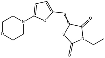 3-ethyl-5-[(5-morpholin-4-yl-2-furyl)methylene]-1,3-thiazolidine-2,4-dione 구조식 이미지