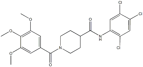 N-(2,4,5-trichlorophenyl)-1-(3,4,5-trimethoxybenzoyl)piperidine-4-carboxamide 구조식 이미지