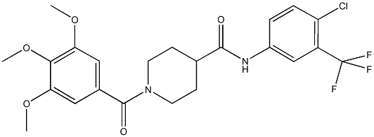 N-[4-chloro-3-(trifluoromethyl)phenyl]-1-(3,4,5-trimethoxybenzoyl)piperidine-4-carboxamide Structure