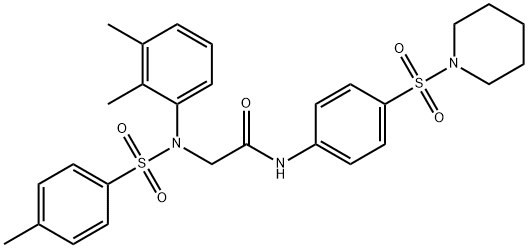 2-{2,3-dimethyl[(4-methylphenyl)sulfonyl]anilino}-N-[4-(piperidin-1-ylsulfonyl)phenyl]acetamide 구조식 이미지