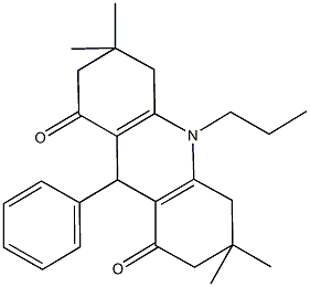 3,3,6,6-tetramethyl-9-phenyl-10-propyl-3,4,6,7,9,10-hexahydroacridine-1,8(2H,5H)-dione 구조식 이미지