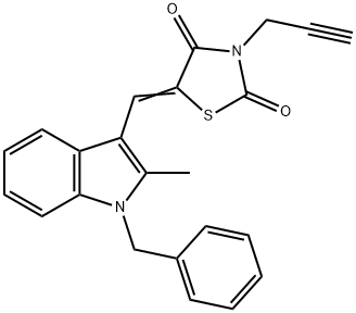 5-[(1-benzyl-2-methyl-1H-indol-3-yl)methylene]-3-prop-2-ynyl-1,3-thiazolidine-2,4-dione 구조식 이미지